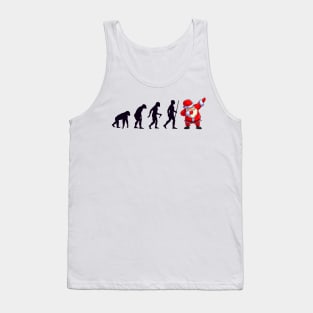 Santa Claus Dabbing Christmas and Evolution Funny Tank Top